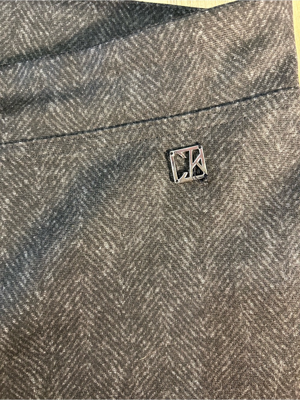 Calvin Klein Pants, Herringbone Print - Picture 4 of 5